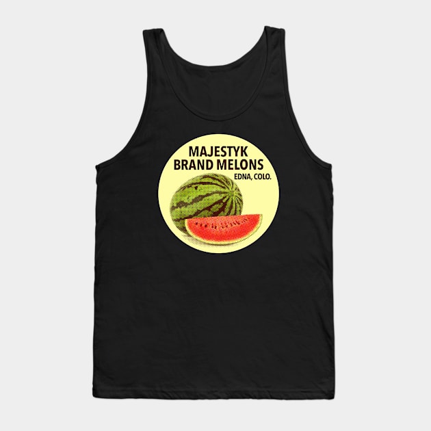 Majestyk Brand Melons (Vintage Fruit Sticker) Tank Top by fun stuff, dumb stuff